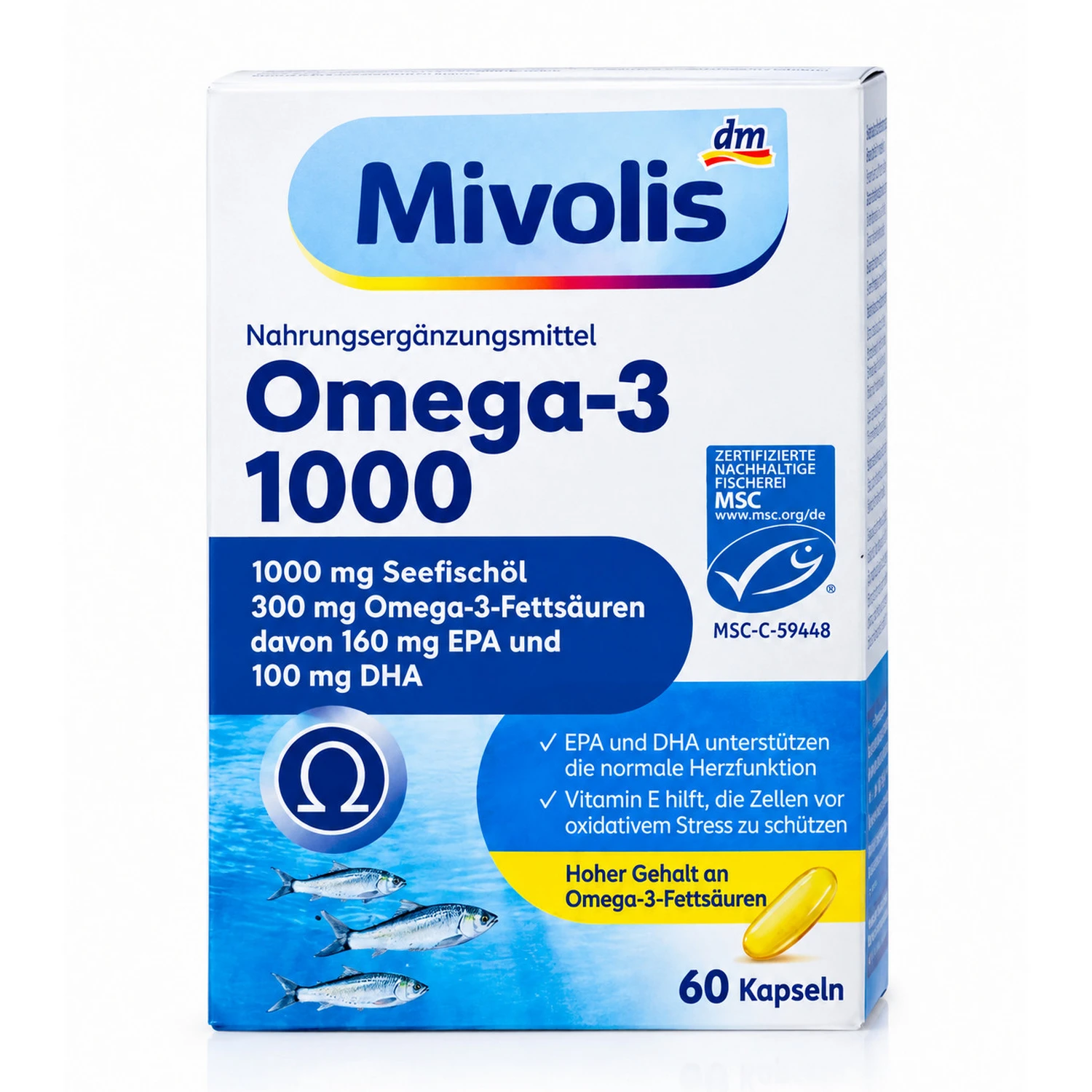 Omega-3 1000 mg Capsules – Daily Nutritional Support – 60 Capsules